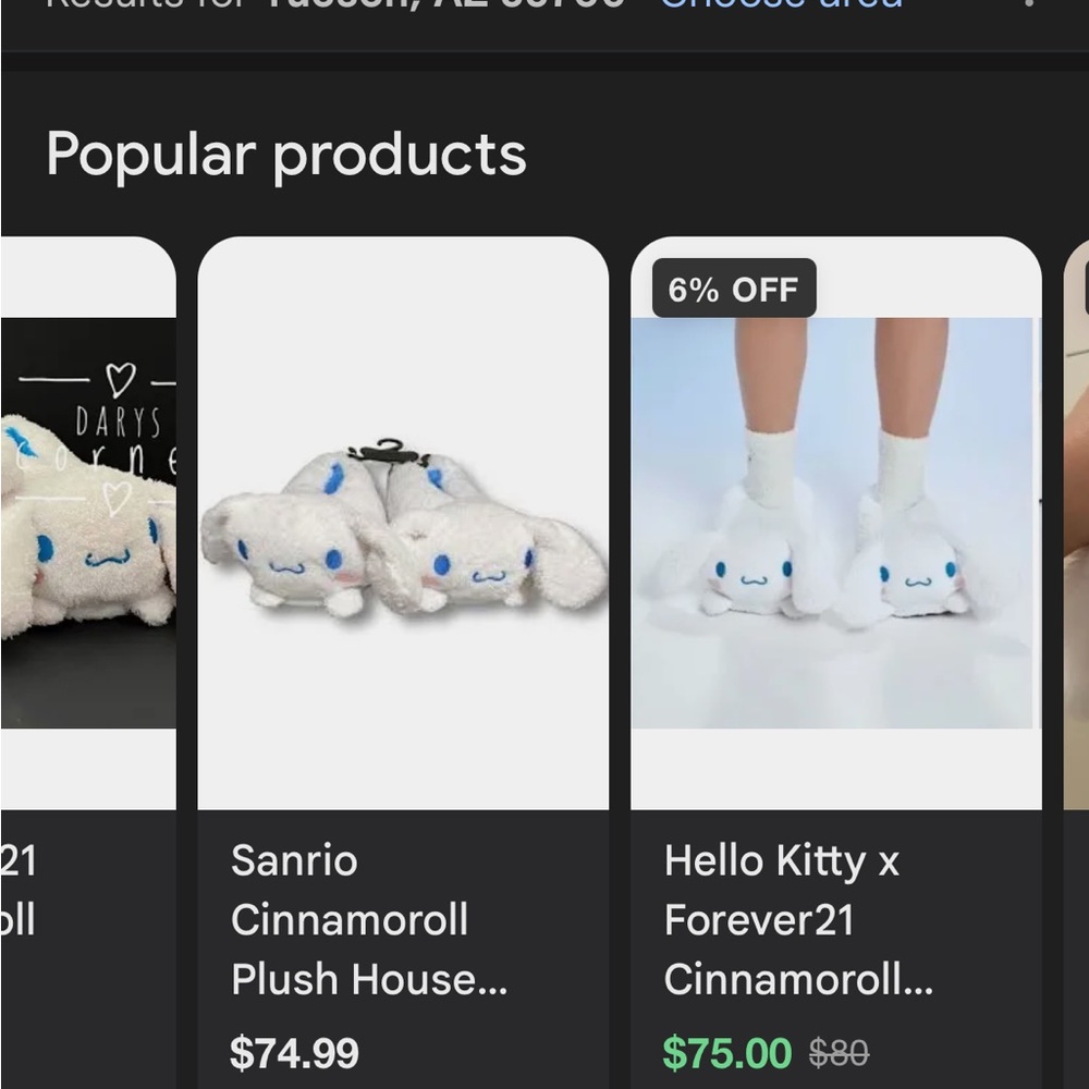 Sanrio Cinnamoroll Plush Slippers
